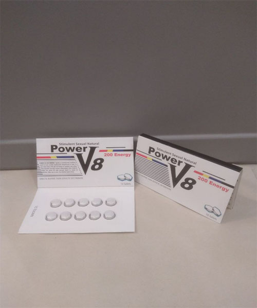 قرص پاور وی 8 قرص ویاگرا پاور وی ۸ درمان اختلال نعوظ و بهبود عملکرد جنسی در مردان